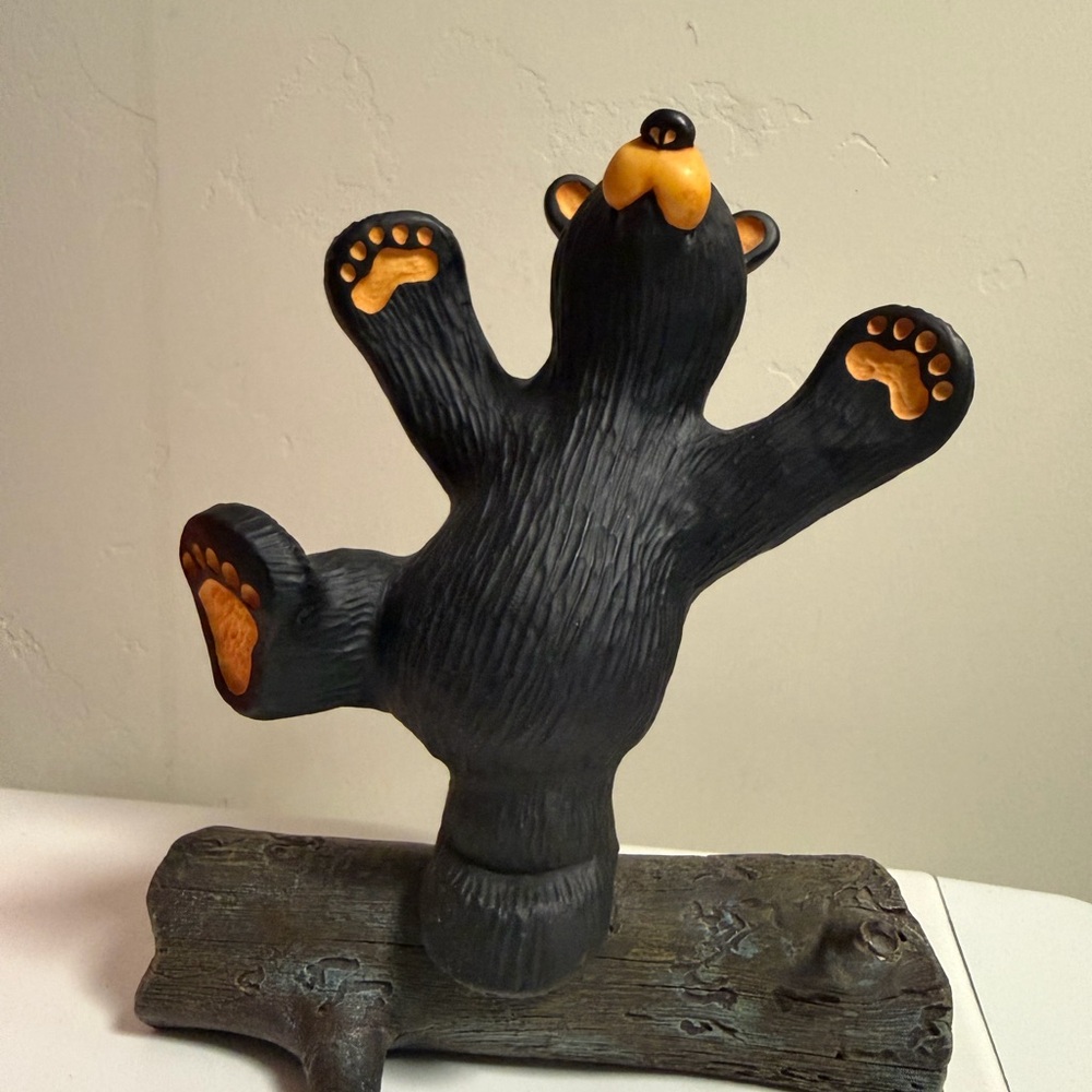 Playful Black Bear Decor with Orange Highlights